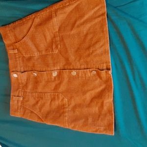 Tan corduroy short skirt